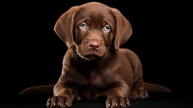 Transparent isolated chocolate labrador puppy