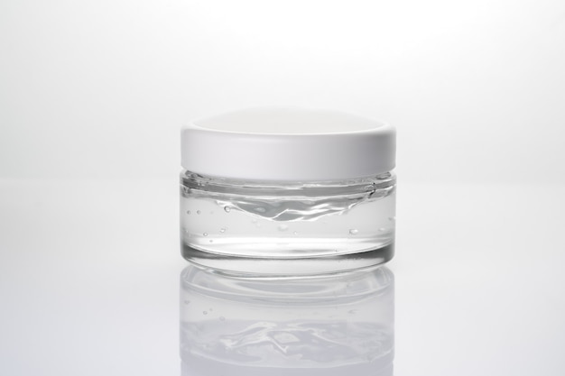 Photo transparent jar of cream