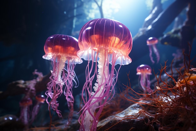 Transparent jellyfish of the deep sea