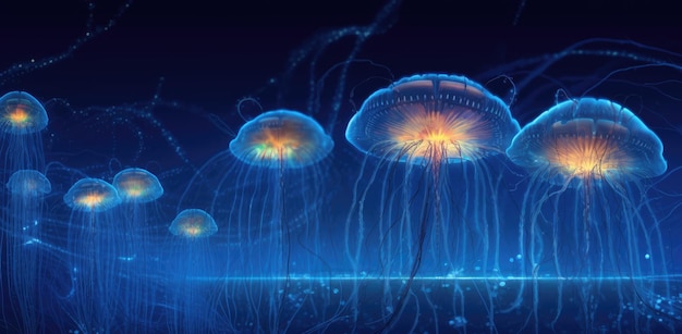 Transparent mushrooms or jellyfish
