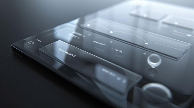transparent navigation drawer with glasslike menu items and smooth animations