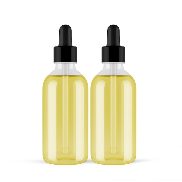 transparent oil dropper bottle for mockup