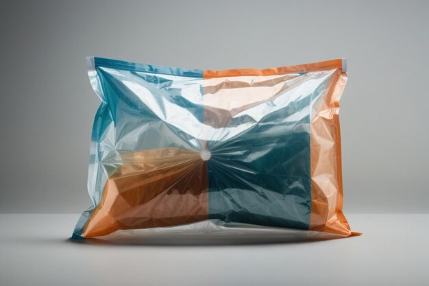 Transparent plastic bag film wrap isolated on background ar c