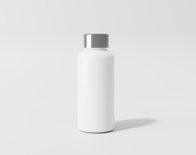 Photo transparent plastic bottle thermos water bottle