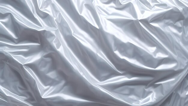 Transparent plastic wrap texture on gray background Wrinkled gray plastic texture