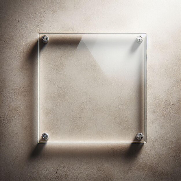 Photo transparent plate mockup transparent glass plate mockup rectangular transparent plate