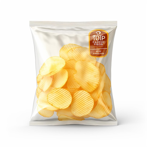 Photo transparent potato chips bag