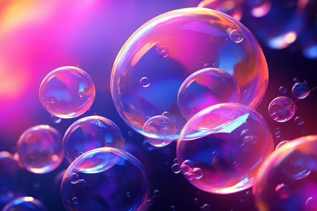 Transparent realistic bubbles with reflections