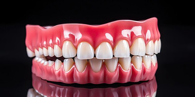 Transparent red aligner and 3D printed jaw model