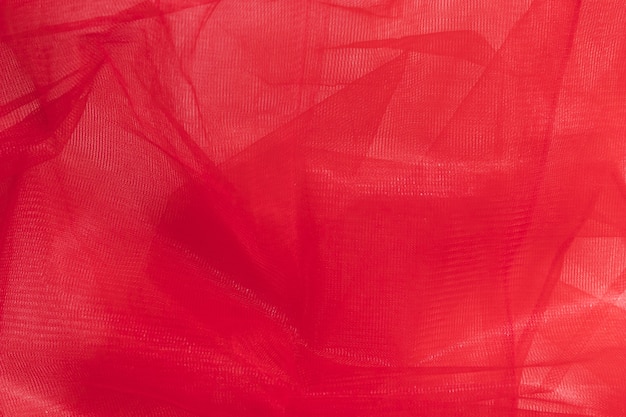 Materiale in tessuto rosso trasparente per interni