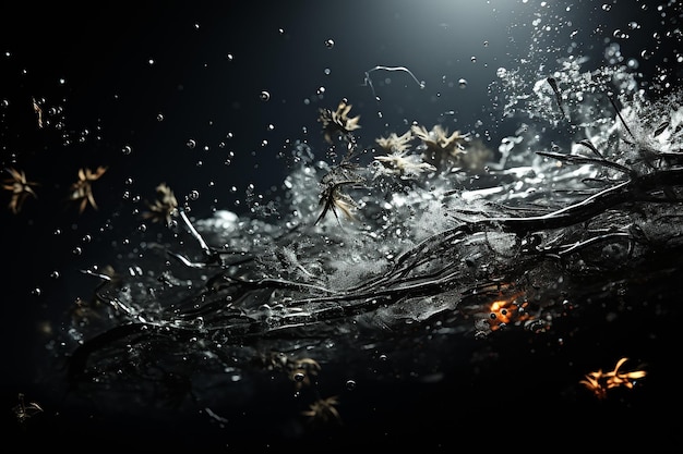 transparent_small_water_splashes_on_a_black_background