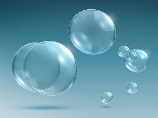 Transparent soap or water bubbles