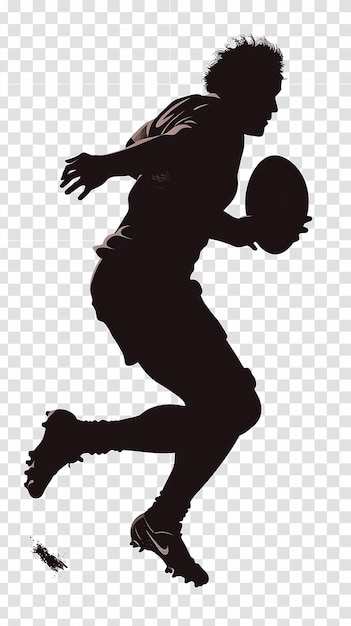 Photo transparent tackle silhouette rugby player