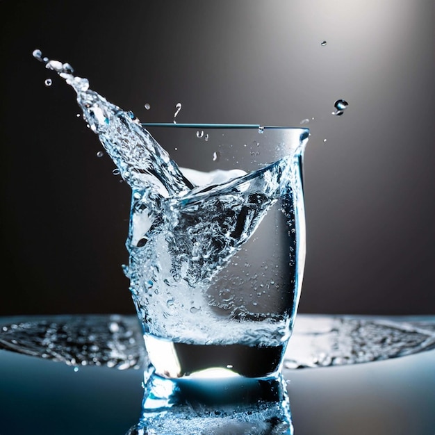 Transparent vector water splash and wave on light background