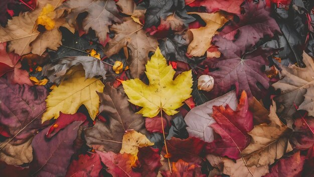 Transparent vivid autumn leaves