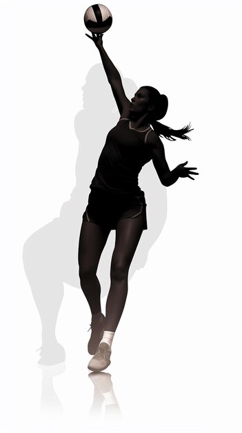 Photo transparent volleyball player silhouette