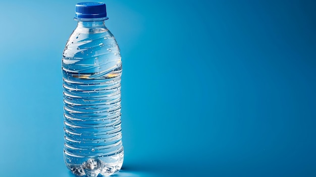 Photo transparent water bottle sleek and sustainable epitomizing hydration and ecoconsciousness