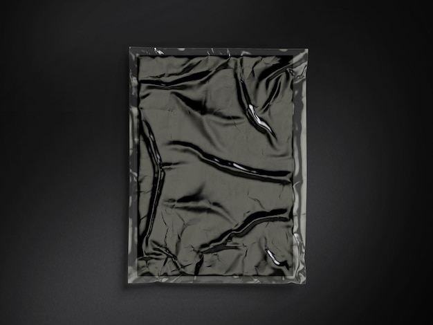 Photo transparent wrinkled mockup for magazine on the black background