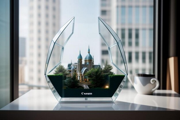 Photo transparentodel with curved edges creating a cozy atmosphere glass architectural form model with curved edges creating a cozy atmosphere