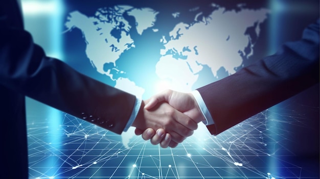 Transport and logistic concept handshake deal of investment