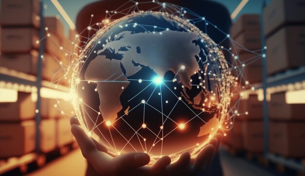 輸送と物流手持ちのグローバルネットワーク生成AI