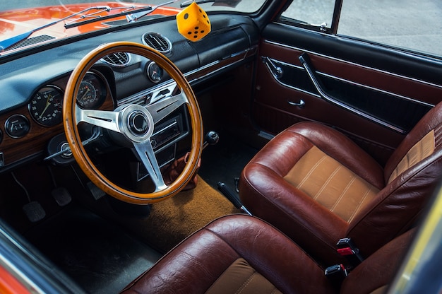 Transport, Retro, Interior of the Salon of the Car 60-70's