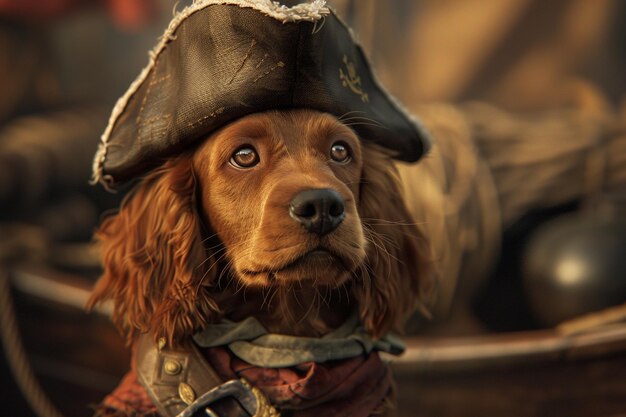 Foto trasportate il vostro pubblico in un mondo di pirati canini generativi.