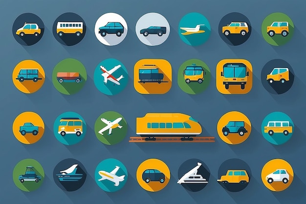 Photo transportation icons
