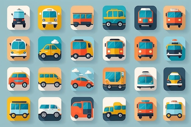 Photo transportation icons