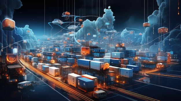 Transportation logistics artificial intelligence ai generated