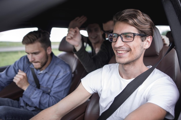 Transportation people and vehicle concept close up of businessman driving car