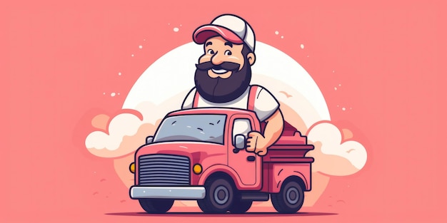 Transportation Worker mascot for a company logo line art Generative AI