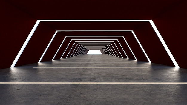 Trapezium futuristische tunnel en poort