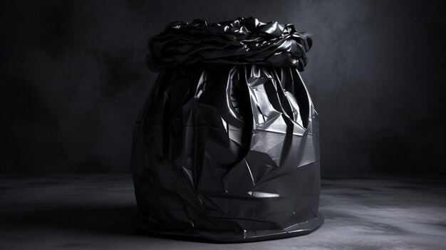 Photo trash bag garbage bin