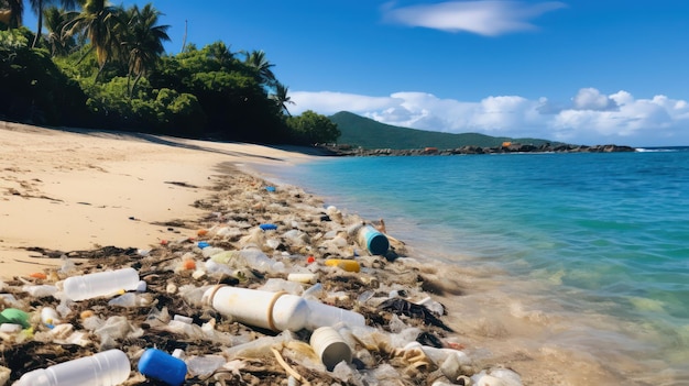 Foto cestino sulla spiaggia