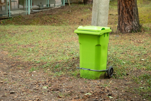 Trash bin in nature