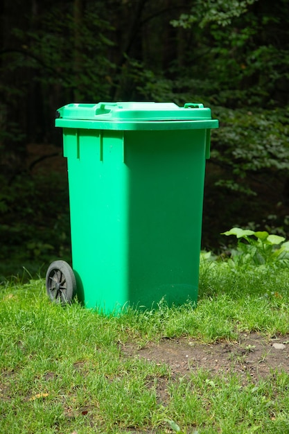 Trash bin in nature