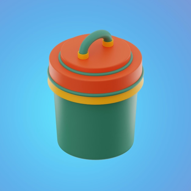 trash bucket premium user interface design icon 3d rendering on isolated background