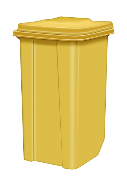 Trash can isolated yellow