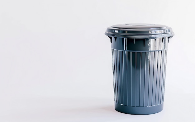 Photo trash can on white background