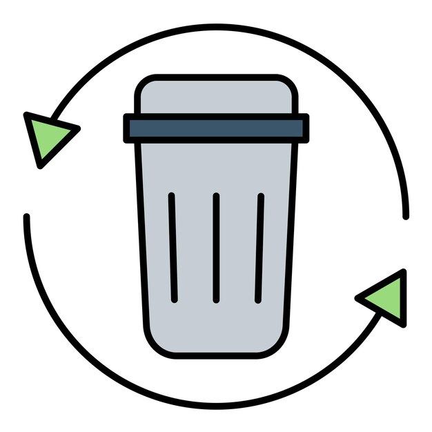 Photo trash recycle flat illustration