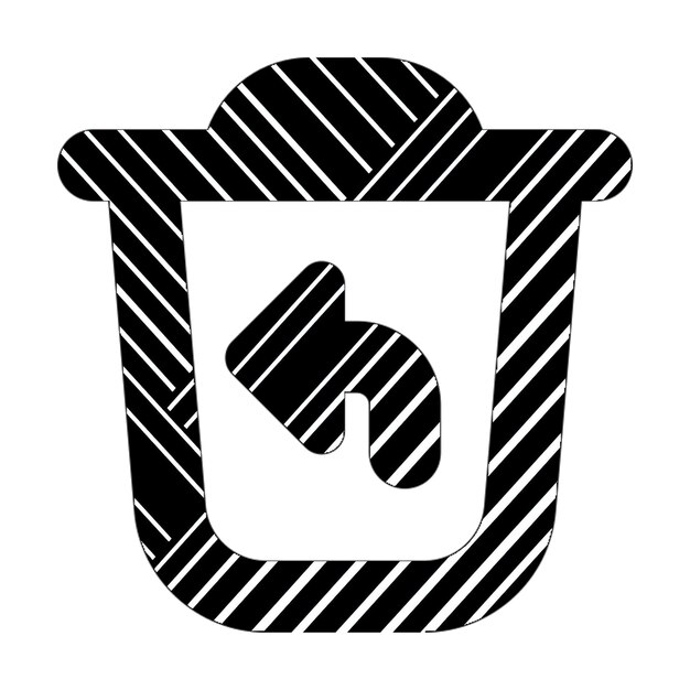 trash undo icon black white diagonal lines