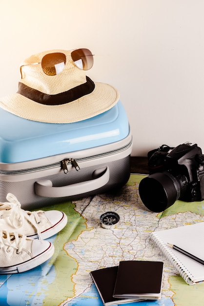 Foto accessori da viaggio per il viaggio. passaporti