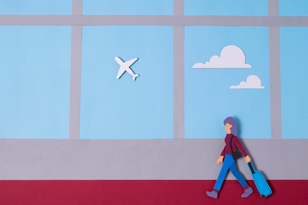 travel again concept arrangement with copy space