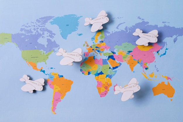 travel again concept in paper style arrangement