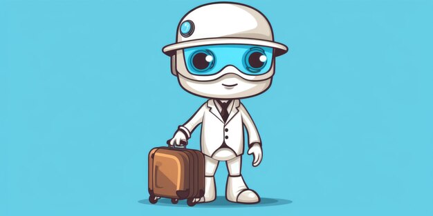 Travel Agent mascot for a company logo line art Generative AI