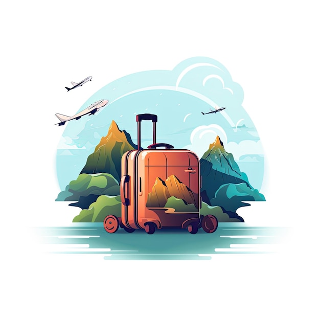 Travel around the world Vector illustration in flat style Travel concept