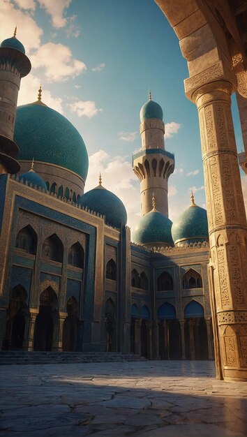 Путешествие во времени в древнюю волшебную Аравию с величественной архитектурой дворцов