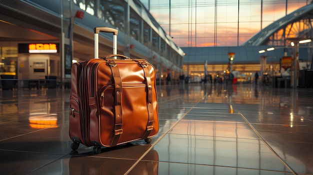 Travel bags are available at the airport terminal Vacation preparation