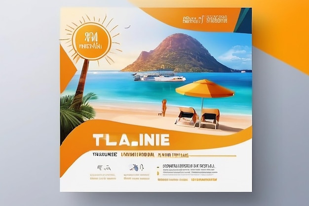 travel business promotion web banner template design for social media